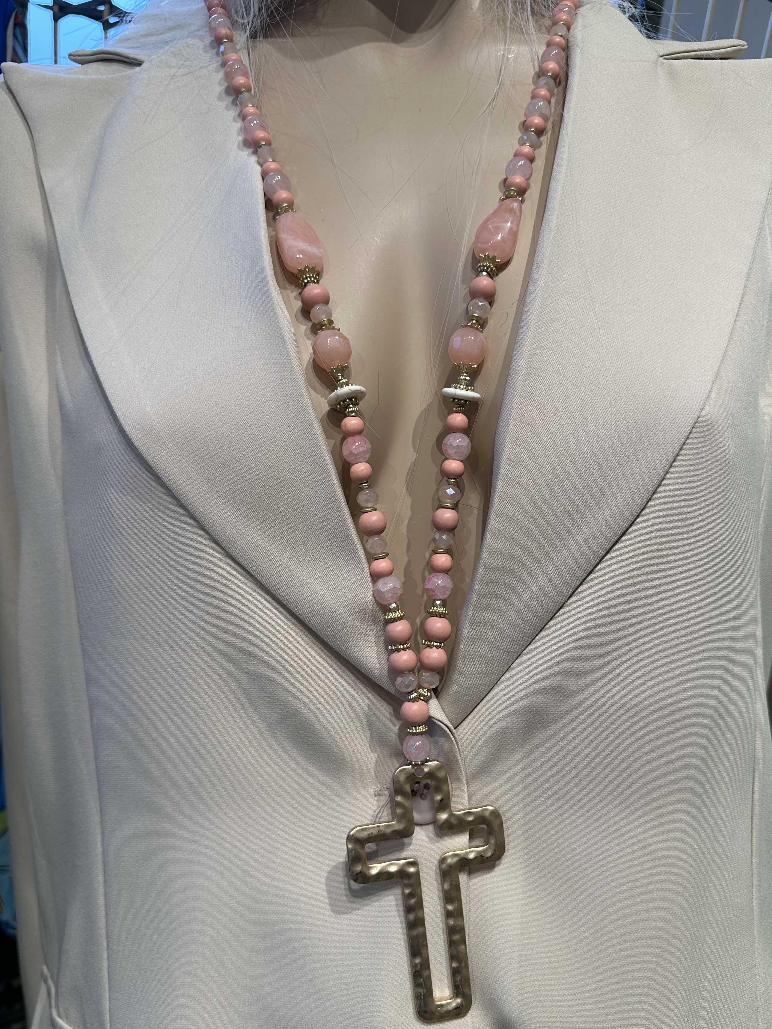 Chioma - Pärlhalsband med kors